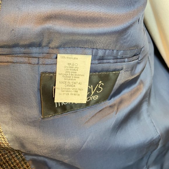 LAUREN Ralph Lauren Men 100% Wool Check Sport Coat Jacket Blue Brown 42R Classic - Picture 3 of 5